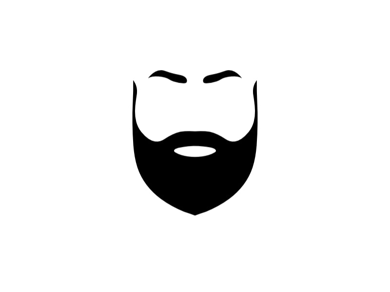 Minimalist black beard and eyebrows illustration on a white background